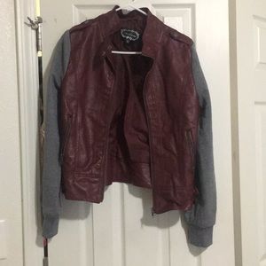 Burgundy leather jacket